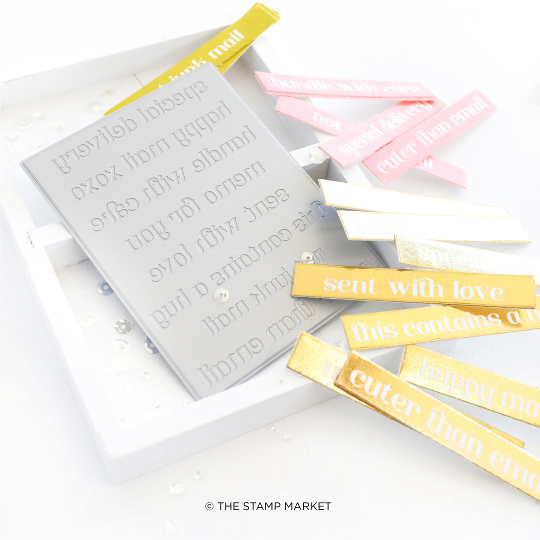 STAMP &amp; CUT SALUTATIONS PRESS PLATE